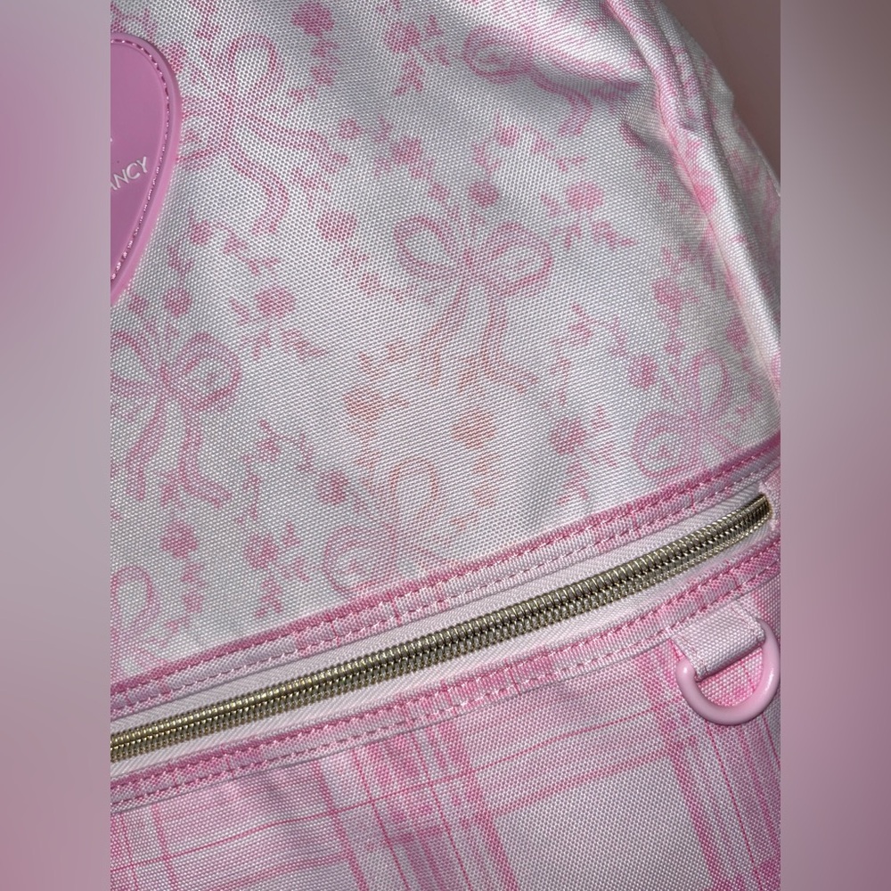 LoveShackFancy state pink coquette bow and gingham print backpack bag - Picture 7 of 12